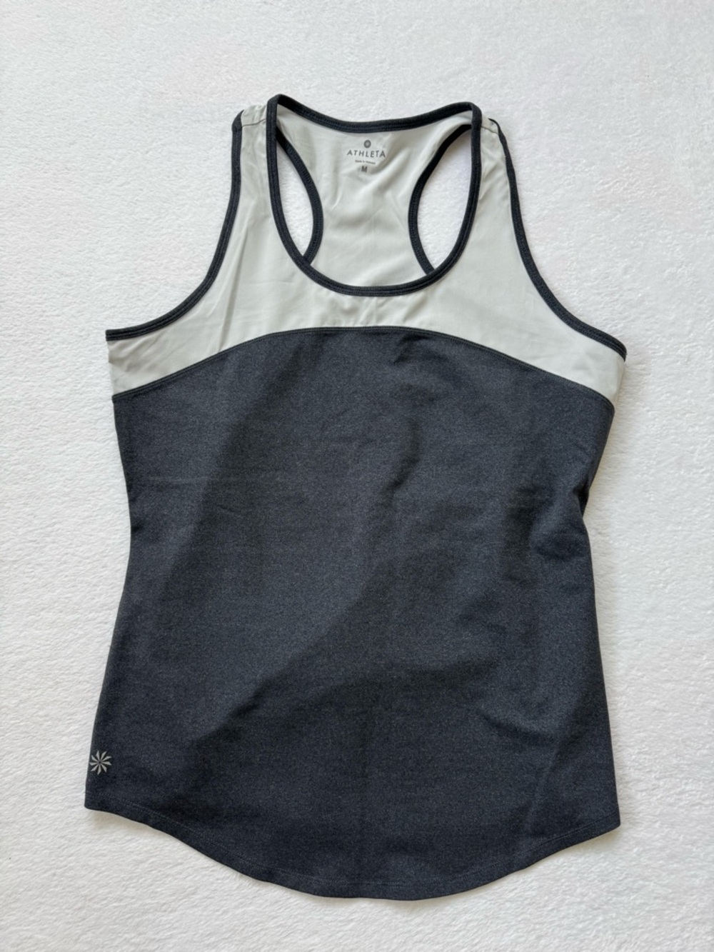 Athleta Black and White Contrast Racerback Tank
